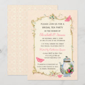 Roze Franse Bridal Tea Party Kaart (Voorkant / Achterkant)