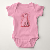  roze Franse Bulldog baby Romper (Voorkant)