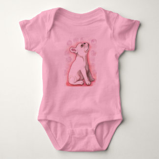 roze Franse Bulldog baby Romper