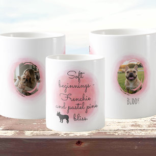 Roze Franse Bulldog Honden Foto & Naam Koffiemok