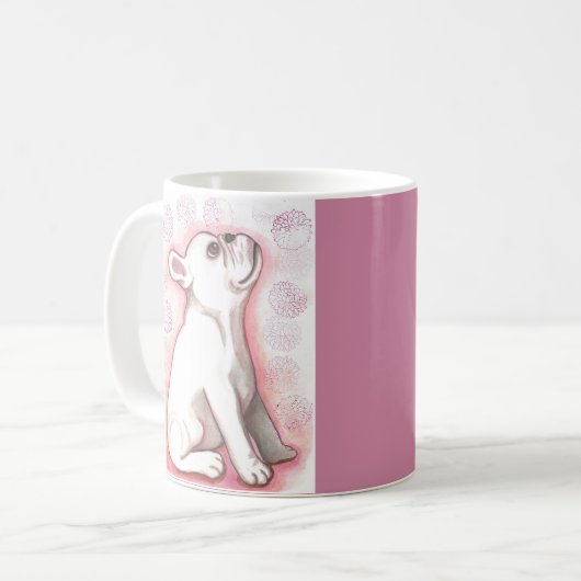 Roze Franse Bulldog mok (Voorkant links)