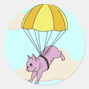 Roze Franse Bulldog Paraplu Fun Sticker