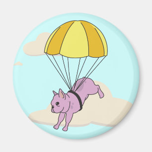 Roze Franse Bulldog Umbrella Fun Magnet