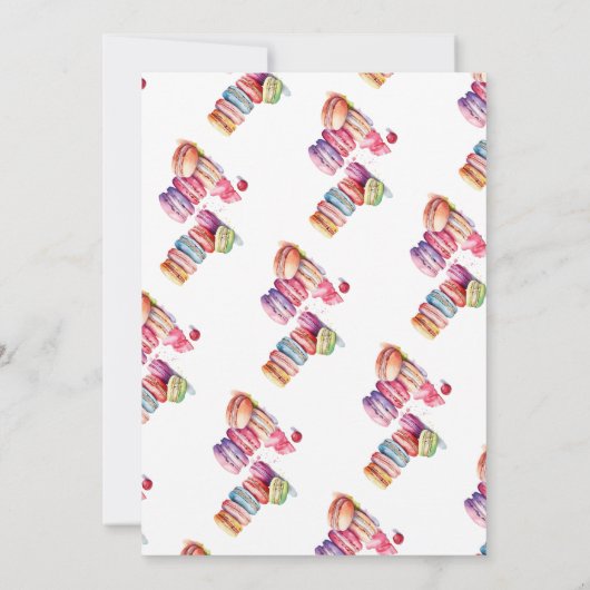 Roze Franse Cafe Tea Verjaardagsfeest Kaart (Achterkant)