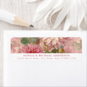 Roze Franse Floral Retour Adres Labels (Insitu)