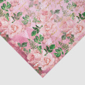 Roze  Franse Floral Tissuepapier (Detail)