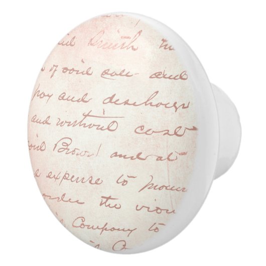 Roze Franse handschrift keramische vormroedel Keramische Knop (Rechts)