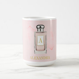Roze Franse parfumeraat Fles Chic Monogram Persona Koffiemok