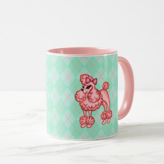Roze Franse poedel koffie Mok (Voorkant rechts)