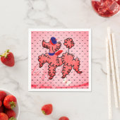 Roze Franse poedel servetten (Insitu)