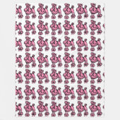 Roze, Franse poodle retro Blanket Gift Fleece Deken (Voorkant)