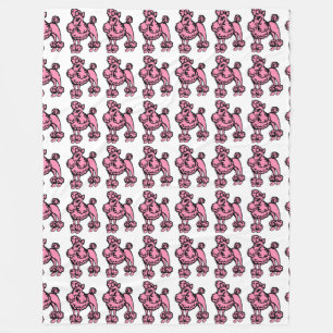 Roze, Franse poodle retro Blanket Gift Fleece Deken