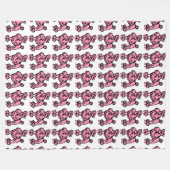 Roze, Franse poodle retro Blanket Gift Fleece Deken (Voorkant (Horizontaal))