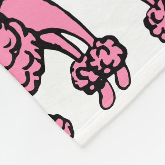Roze, Franse poodle retro Blanket Gift Fleece Deken (Hoek)
