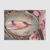 Roze Franse Rococo Champagne Glas Decoupage Papier (Voorkant)