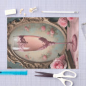 Roze Franse Rococo Champagne Glas Decoupage Papier (Craft)