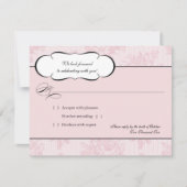 Roze Franse RSVP-reactiekaart RSVP Kaartje (Voorkant)