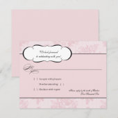 Roze Franse RSVP-reactiekaart RSVP Kaartje (Voorkant / Achterkant)