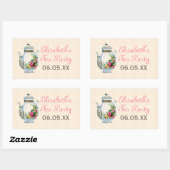 Roze  Franse Tea Party Favor Stickers (Vel)