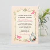 Roze Franse theepartij Kaart (Staand voorkant)