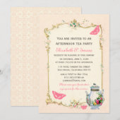 Roze Franse theepartij Kaart (Voorkant / Achterkant)