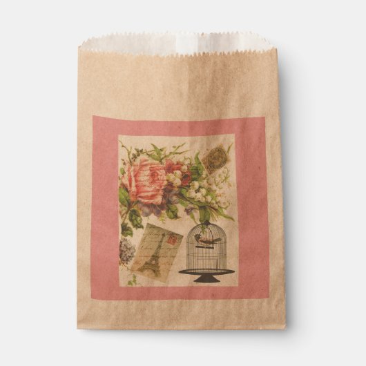 Roze Franse thema  Parijs Favor Bags Bedankzakje (Voorkant)