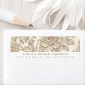 Roze Franse Toile Floral Retour Adres Labels (Insitu)