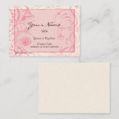 Roze Franse toile vult aangepast Visitekaartje aan (Voorkant / Achterkant)