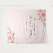 Roze Franse tuin bruiloft fotografie achtergrond Wandkleed (Voorkant (horizontaal))