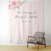 Roze Franse tuin bruiloft fotografie achtergrond Wandkleed (In situ)