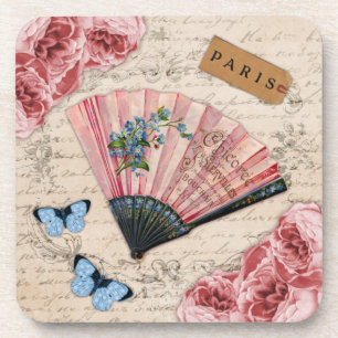 roze Franse ventilator Onderzetter