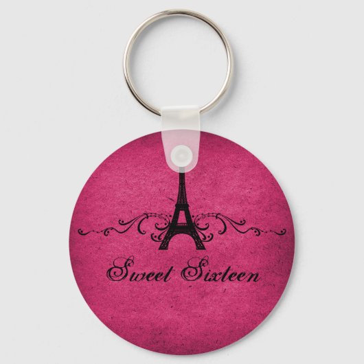 Roze  Franse Vlaamse zoete 16 Sleutelhanger (Voorkant)