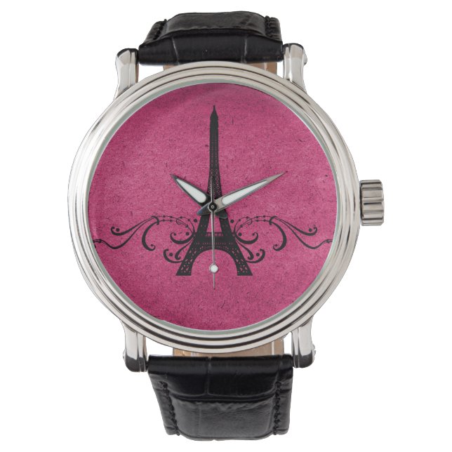 Roze  Franse Vlaanderen Horloge (Voorkant)