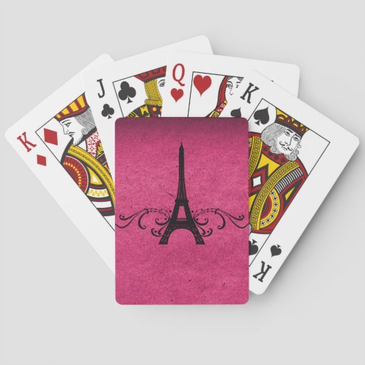 Roze Franse Vlaanderen Pokerkaarten (Achterkant)
