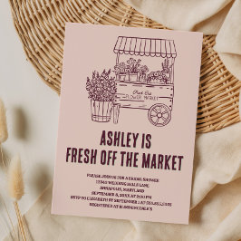 Roze 'Fresh Off the Market' Bruiloftsborrel Kaart