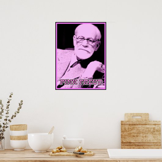 Roze Freud Funny Poster Sign Print (Keuken)