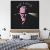 Roze Freud (met een kaartje) Canvas Afdruk (Insitu (Slaapkamer))