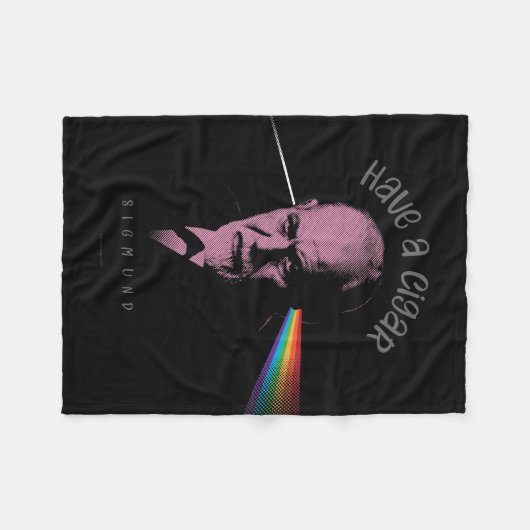 Roze Freud (met een kaartje) Fleece Deken (Voorkant (Horizontaal))