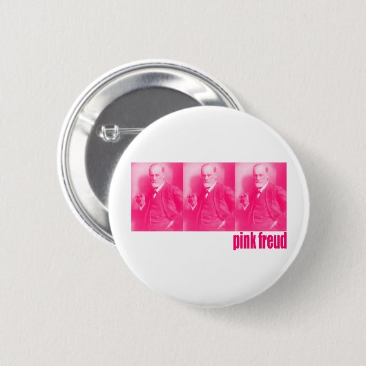 Roze Freud Ronde Button 5,7 Cm (Voorkant /achterkant)
