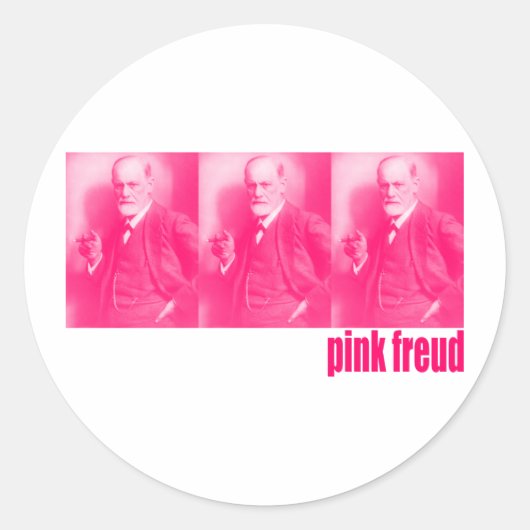 Roze Freud Ronde Sticker (Voorkant)
