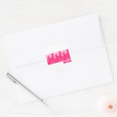 Roze Freud Ronde Sticker (Envelop)