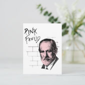 Roze Freud Sigmund Freud Briefkaart (Staand voorkant)
