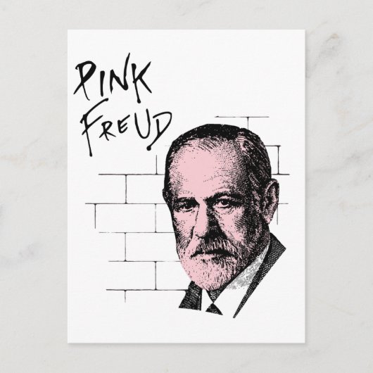 Roze Freud Sigmund Freud Briefkaart (Voorkant)