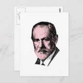 Roze Freud Sigmund Freud Briefkaart (Voorkant / Achterkant)