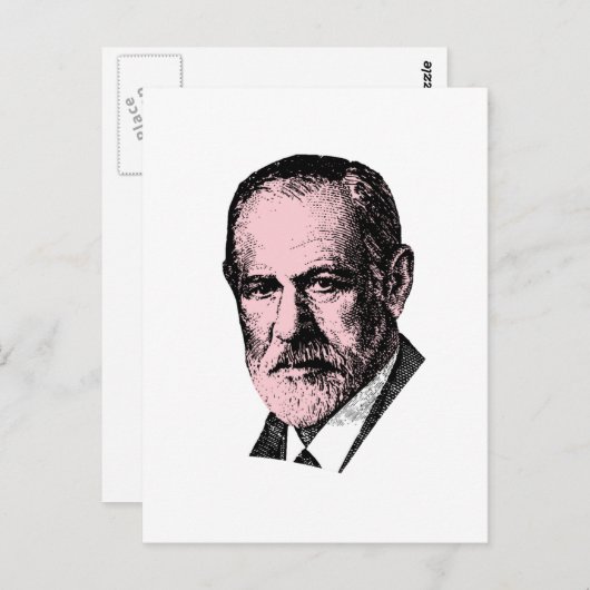 Roze Freud Sigmund Freud Briefkaart (Voorkant / Achterkant)