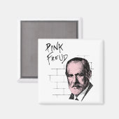 Roze Freud Sigmund Freud Magneet (Voorkant / Achterkant)