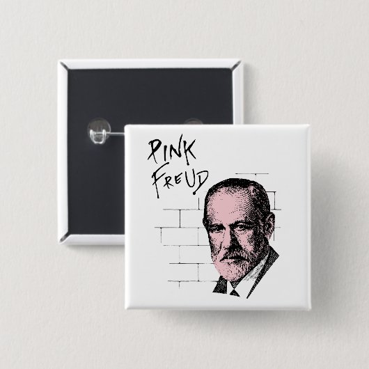 Roze Freud Sigmund Freud Vierkante Button 5,1 Cm (Voorkant /achterkant)