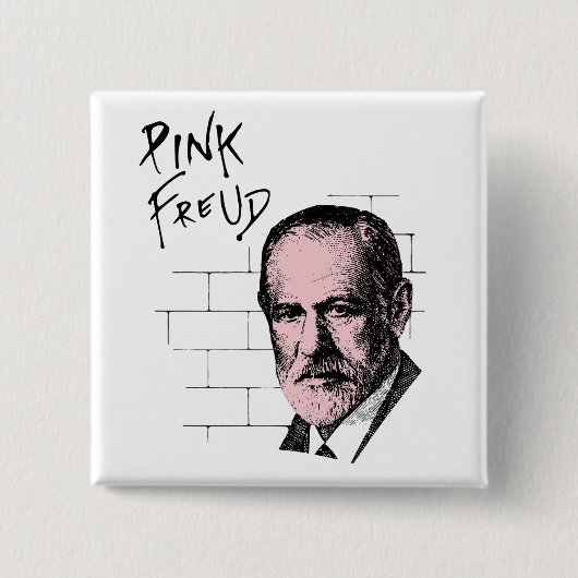 Roze Freud Sigmund Freud Vierkante Button 5,1 Cm (Voorkant)