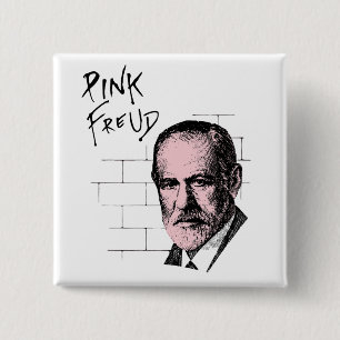 Roze Freud Sigmund Freud Vierkante Button 5,1 Cm