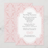 Roze Frill Religieuze Uitnodiging (Voorkant / Achterkant)